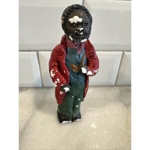 Vintage Man With Pipe Figurine Folk Art